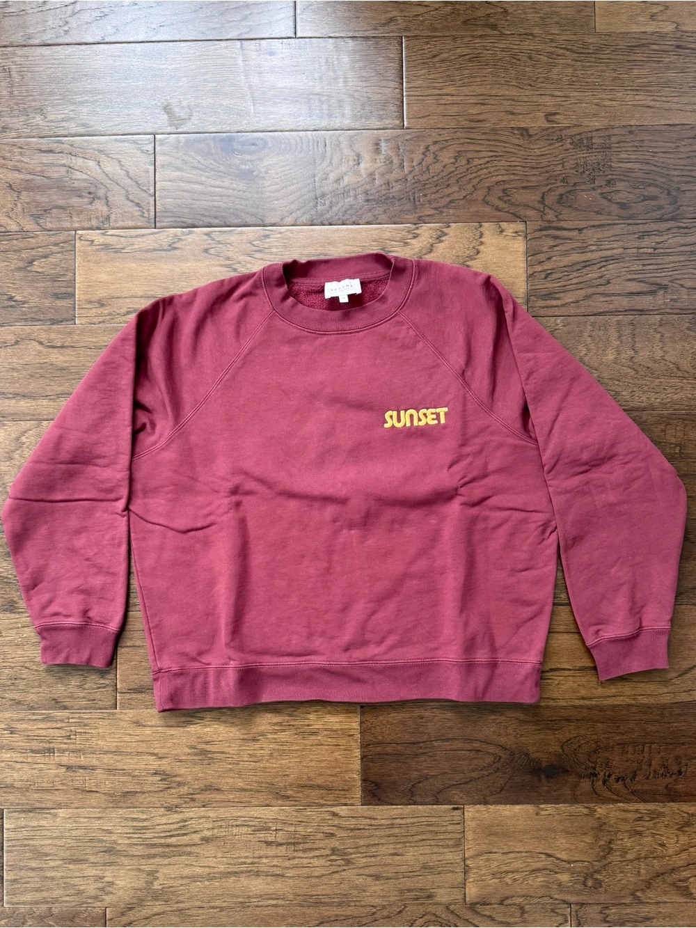 EUC Sezane Sunset Sweatshirt Maroon and Yellow Soze XS
